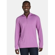Men's and Big Men’s Quarter Zip Active Top with Long Sleeves, Sizes S-3XL